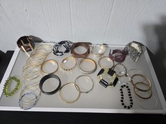 Mixed metal materials lot of 47 bracelets