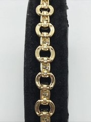 Vintage 2 Tone Matte SIlver & Gold Designer Look Bracelet sz 6.75″