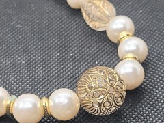 Vintage Pearl Imitation Ivory Statement Necklace 17in.