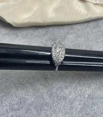 18k White gold HGE Heavy Gold Electroplated Cz Rhinestone Ring Vintage Size 7