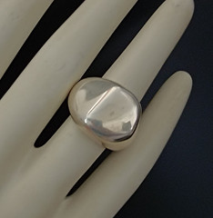 Chunky Sculptural Sterling Silver Ring Modernist Asymmetrical Puffy Bold 925 VTG