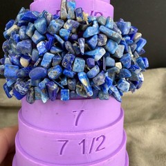 Vintage Lapis Lazuli Stone Bracelet Nuggets Blue Stretch 7”