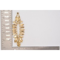 Vintage Y2K Crystal Chandelier Dangle Earrings AB Rhinestone Gold Chunky Bin1