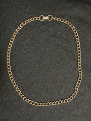 Vintage Copper Curb Link Chain Necklace 19” Fold Over Clasp