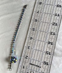 Vintage Stunning WEISS Bracelet Blue Aurora Borealis Rhinestone Mid Century #J6