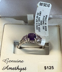 Sterling Silver Amethyst Ring Size 7