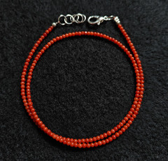 2mm Natural Italian Sea Red Coral Smooth Round Beads Genuine Red Color Necklace.