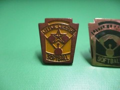 Little League Softball Official Pin Lot of 2 Size Approx .5 x .5 Inches Used
