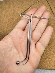 Rare Signed Vintage Modernist Brutalist Sterling Silver 14k Pendant Necklace!!
