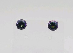 IBB Sterling Silver 1.00ct Mystic Topaz Post Back Earrings