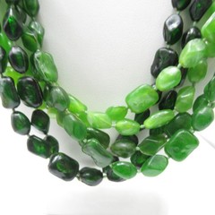 Three Shade Multi-strand Beaded Necklace Greens Black Hong Kong Vintage