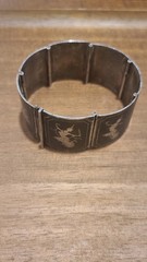 Large SIAM LOT Panel Bracelet Earrings Brooch Ring Niello Dancer Sterling 925