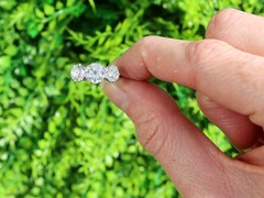 Antique 3.00Ct Diamond and Platinum Trilogy Ring Circa 1915