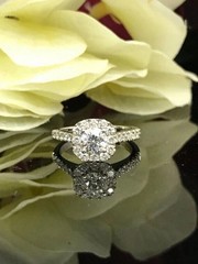 3CT Round Cut Lab Created Diamond Wedding Engagement Ring 14K White Gold Plated