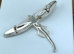 Signed MMA MKM CN Metropolitan Museum Of Art Enamel Rhinestone Dragonfly Brooch