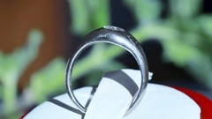 14k white gold ring 0.33ct natural diamond sz 4.5 solitaire antique 3.64gr N3622