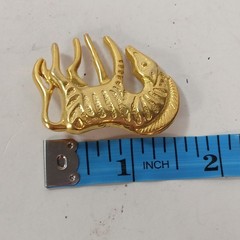 Vintage Brooch Pin Gold Tone Zebra Animal 2″