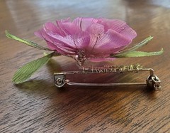 Vintage Authentic Portuguese FISH SCALE FLOWER Brooch Pin Santo Amaro Pico EUC