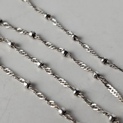 Vintage Italy 925 Sterling Silver Fancy Bead Chain Necklace 15.5″L – 3.32g