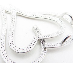 925 Sterling Silver Shiny Polished Open Love Heart Slide Pendant PT3310