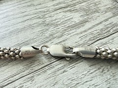 Vintage Sterling Silver 925 Italy Popcorn Link Chunky Chain Choker Necklace 18g