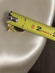Vintage 1990s Gold Tone Angel Pendant with Deep Green Cabochon – 1.25 x 0.9 Inch