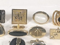 Vintage Lot Mixed Unmatched Cuff Links Swank Anson Gold Tone Silver Tone 10 Pc