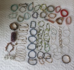 Mix Jewelry BRACELETS 66+ pc Lot, 3 Lbs,wearable, some with semi-precious stones