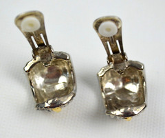 Vintage Silver Tone Gold Tone Clip On Half Moon Shaped 1″