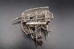 Vtg Brooch Pin Silver 800 Filigree Galleon Masted Ship Brooch Exquisite Detail