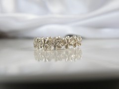 Vintage Hawaiian Sterling Silver Plumeria Eternity Band Ring Size 10
