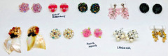LOT-10 PAIR VINTAGE CLUSTER BEAD EARRINGS-CRYSTAL-RS-GLASS-LUCITE-CLIP & PIERCED