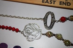 Vintage to now lot of 2 stone glass plastic metal beaded chain necklaces