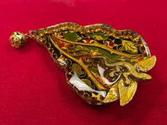 Vtg 1990 John Wind Maximal Art Lizard Jungle Brooch Resin Assemblage Pin Charm