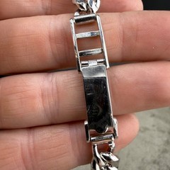 Vintage ID Bracelet Silver Tone NOT Engraved Adjustable 8.5”
