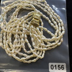Vintage Genuine Fresh Water Rice Pearls Multi-strand Necklace 17”