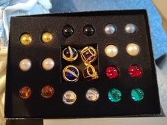Joan Rivers Interchangeable Earring Set – 10 Pairs Faceted Lucite Stones.NIB