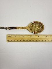 VTG Tennis Racket pendant L. Razza Sports Collectible signed Read