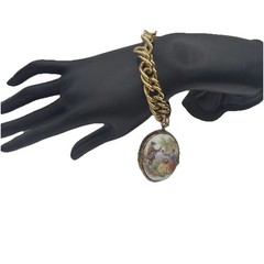 Vintage Mary Chess Gold‑Tone Locket Bracelet Collectable Perfume Jewelry