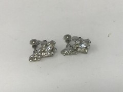 Coro Vintage Clear Crystal Twist Back Clip-on Earrings