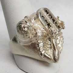 VINTAGE STERLING SILVER MOSES WITH TEN COMMANDMENTS LARGE RING Sz 11