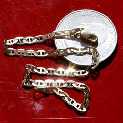 10k yellow gold bracelet 7.0″ anchor / mariner link chain vintage 1.50gr N3095A