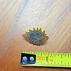 Vintage Metropolitan Museum Of Art Leaf Earrings Blue Enamel Clip On
