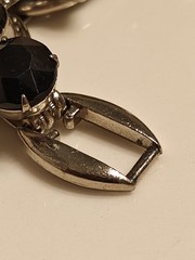 Juliana D & E Layered Jet Black Silvertone 5 Link Bracelet 6.50 BOOK Ref 1062
