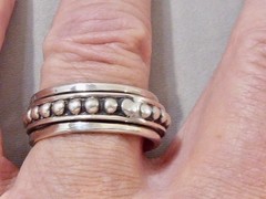 VINTAGE STAMPED 925 STERLING SILVER MEIN’S SPINNER BAND RING SIZE 12.75 9 MM