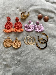 Vintage Lot of Statement Earrings – 7 Pairs Pierced Mixed Materials