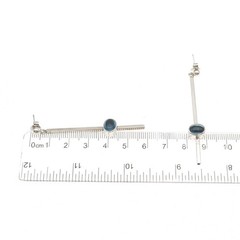Judy Kouka 925 Sterling Silver Vintage Real London Blue Topaz Dangle Earrings