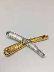 Monet Gold silver Tone Vtg Brooch Pin X Design Art Geometric Style 80’s Era Y2K