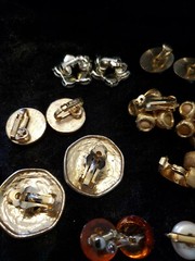 VINTAGE GOLDTONE LOT Assorted Clip-On Earrings SET/14 Pairs