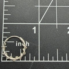 Sterling Silver Wrapped Twisted Rope Wire Hoop Earrings Small 5/8″